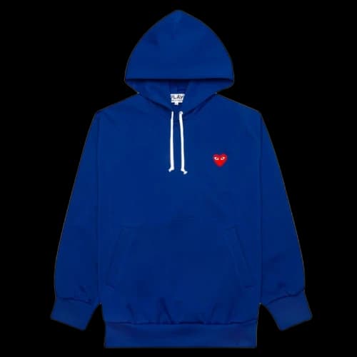 Comme des Garcons Play Women's Red Heart Hoodie Navy