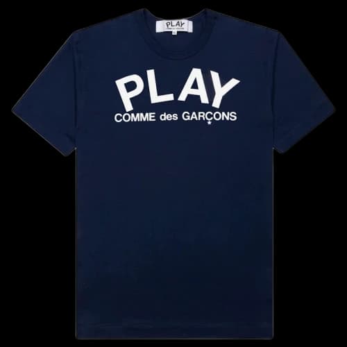 Comme des Garcons Play Women's Text T-shirt Navy