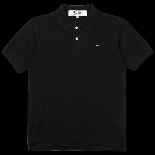 Comme des Garcons Play Small Black Heart Polo Black
