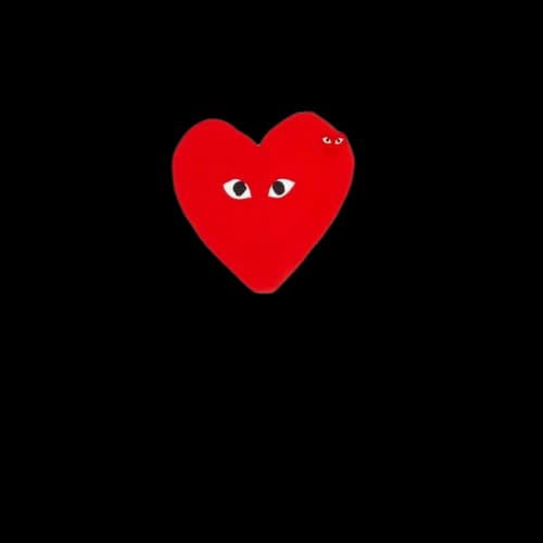 Comme des Garcons Play Women's Red Emblem Small Eyes T-shirt White