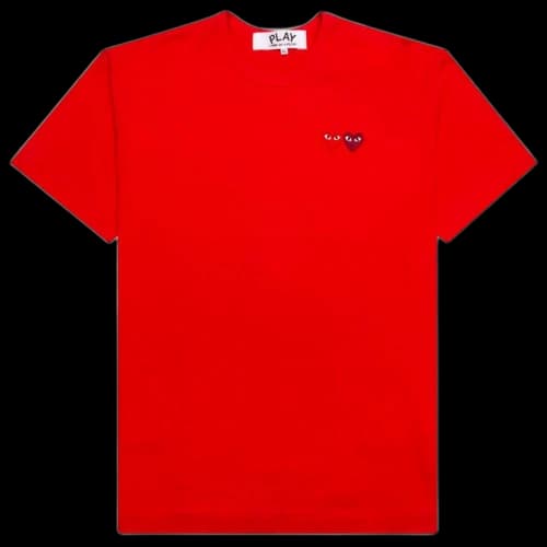 Comme des Garcons Play Double Hearts T-shirt Red
