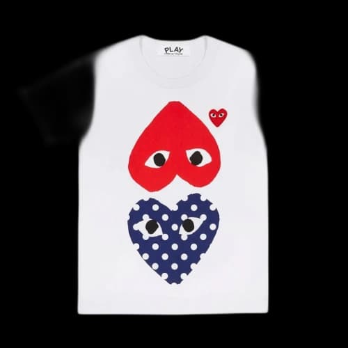 Comme des Garcons Play Women's Polka Dot With Upside Down Heart T-shirt White