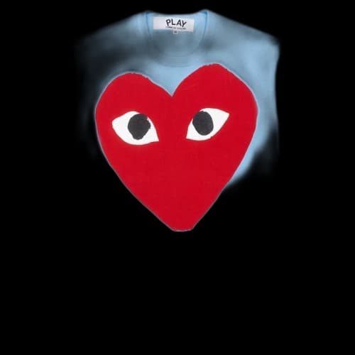 Comme des Garcons Play Pastelle Red Heart T-shirt Blue