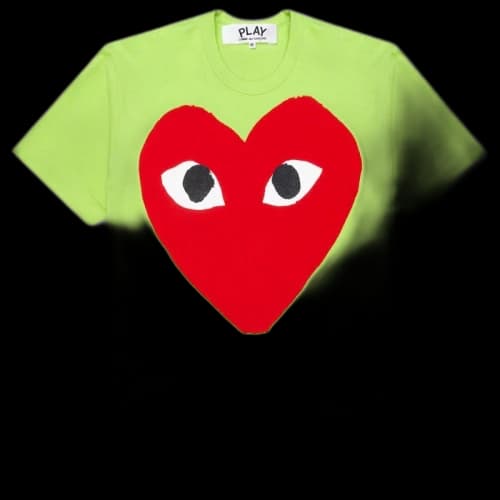 Comme des Garcons Play Pastelle Red Heart T-shirt Green