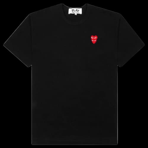 Comme des Garcons Play Women's Red Stacked Heart T-shirt Black