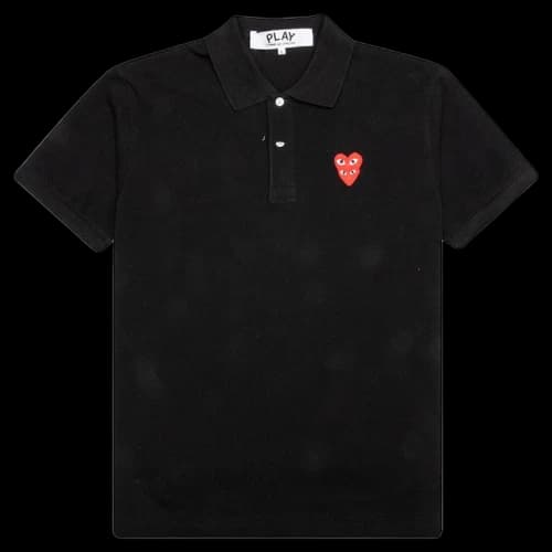 Comme des Garcons Play Women's Stacked Heart Polo Black