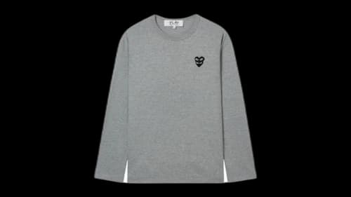 Comme des Garcons PLAY Double Eye Black Heart L/S Tee Grey