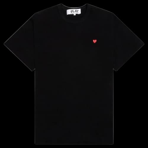 Comme des Garcons Play Women's Small Red Heart T-shirt Black
