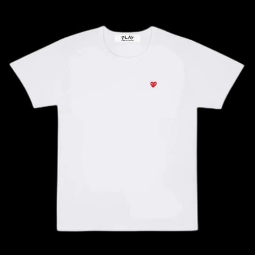 Comme des Garcons Play Women's Mini Embroidered Heart T-shirt White