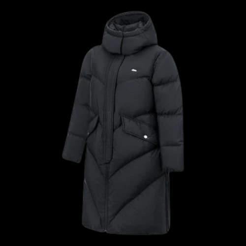 Li-Ning Logo Long Down Jacket 'Black' (Women's)