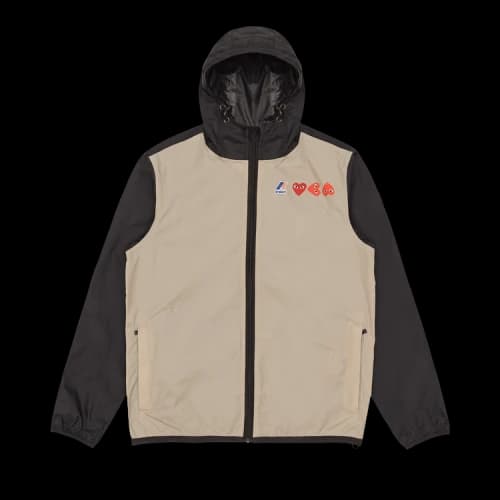 Comme des Garçons PLAY K-Way Hoodie Full Zip 'Beige/Black'