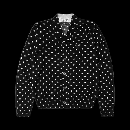 Comme des Garcons PLAY Play Polka Dot Cardigan Sweater Black