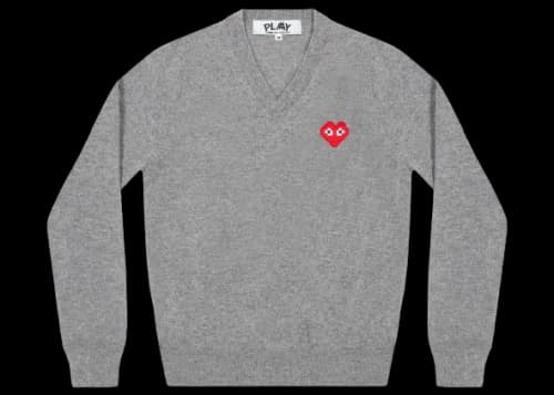 Comme des Garcons PLAY Play x Invader V Neck Sweater Black