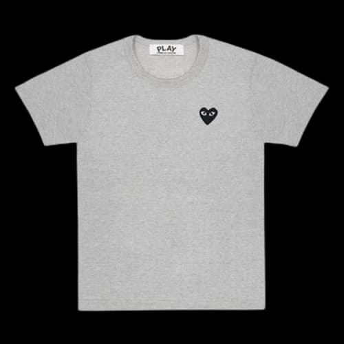 Comme des Garcons PLAY Play Women's Black Heart Emblem T-shirt Grey