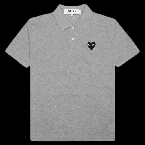 Comme des Garcons PLAY Play Women's Black Emblem Polo Grey