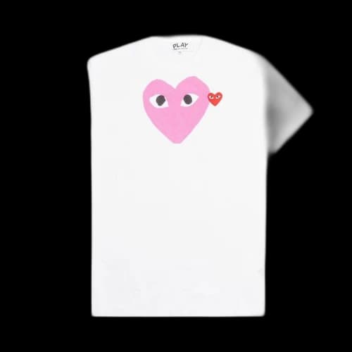 Comme des Garcons PLAY Play Red Emblem Heart T-shirt White/Pink
