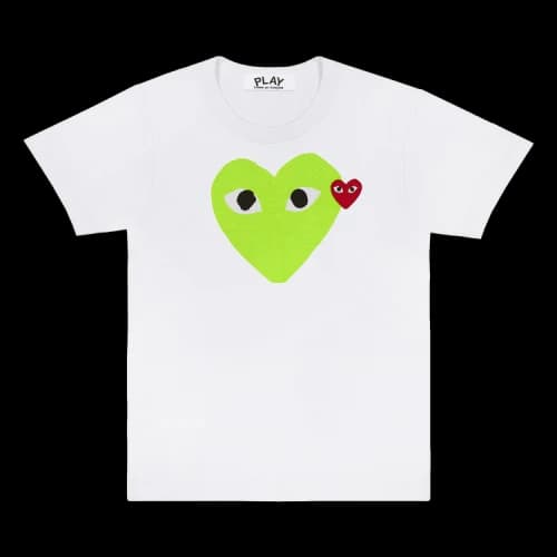 Comme des Garçons PLAY Hearts T-Shirt 'White/Green'