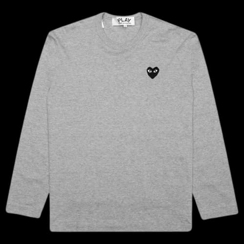 Comme des Garcons PLAY Play Women's Black Heart Emblem L/S T-shirt Grey