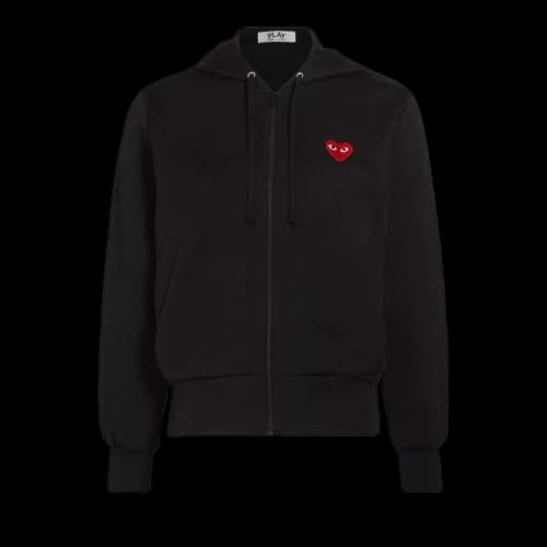 Comme des Garçons PLAY Heart Hooded Sweatshirt 'Black'