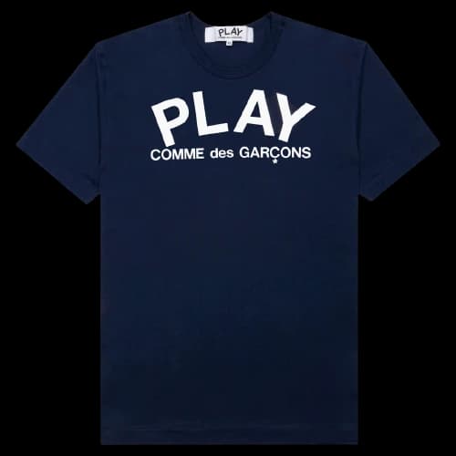 Comme des Garcons PLAY Play Women's Text T-shirt Navy