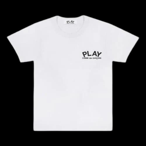 COMME des GARCONS PLAY Kawakubo Rei Alphabet Logo Printing Short Sleeve White