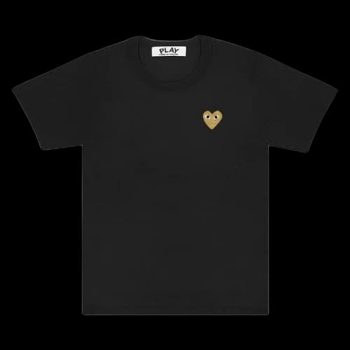Comme des Garcons PLAY Play Women's Gold Heart T-shirt Black