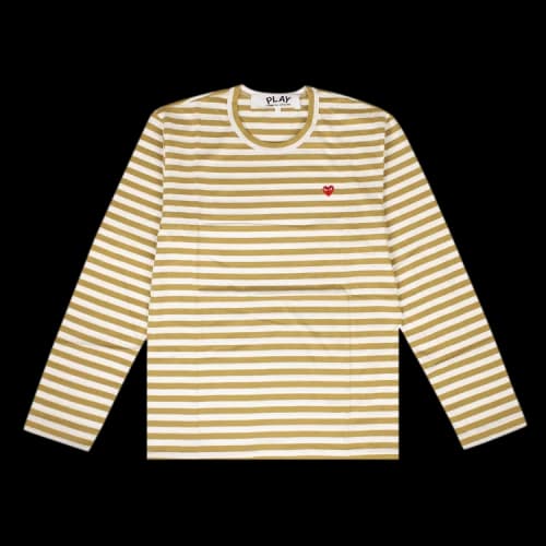 Comme des Garçons PLAY Striped Long-Sleeve T-Shirt 'Olive/White'