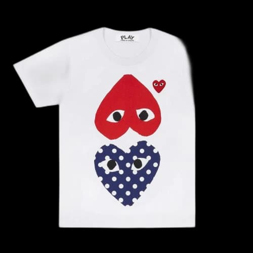 Comme des Garcons PLAY Play Polka Dot With Upside Down Heart T-shirt White
