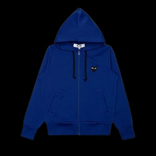 Comme des Garcons PLAY Play Women's Big Black Heart Zip Up Hoodie Navy