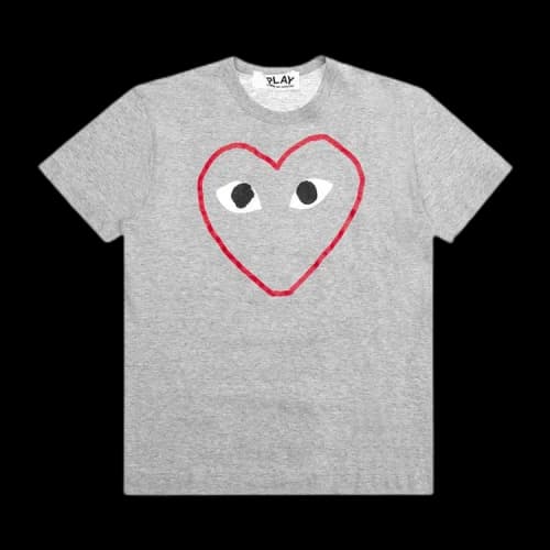 Comme des Garcons PLAY Play Red Heart Sketch T-shirt Grey