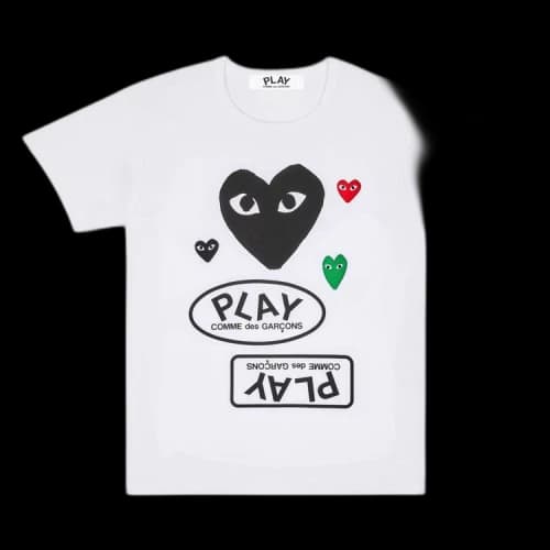 Comme des Garcons PLAY Play Multi Logo Black Heart T-shirt White