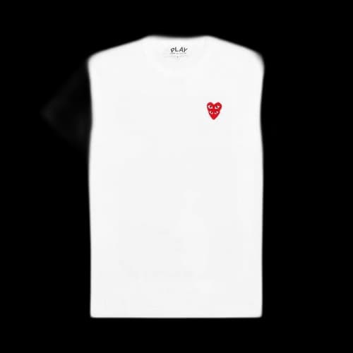 Comme des Garcons PLAY Play Double Red Heart T-shirt White