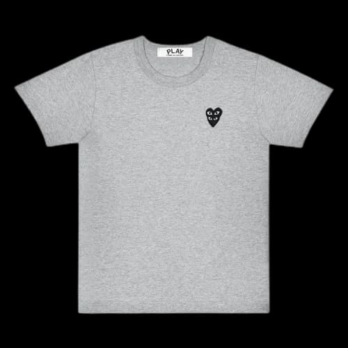 Comme des Garcons PLAY Play Women's Black Stacked Heart T-shirt Grey