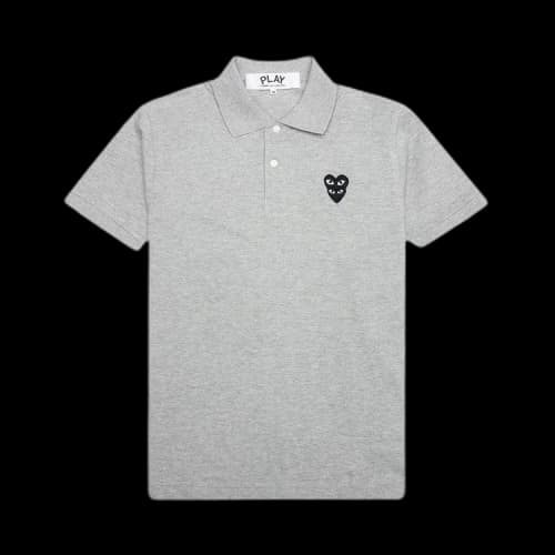 Comme des Garçons PLAY Stacked Heart Polo Shirt 'Grey/Black'