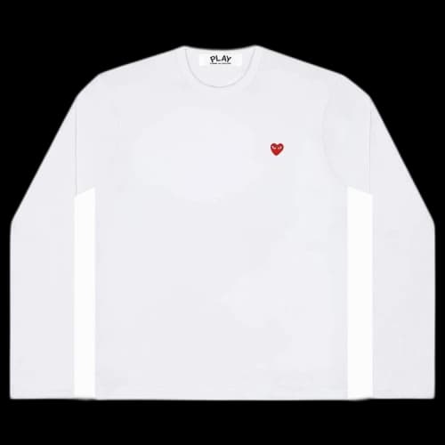Comme des Garcons PLAY Play Women's Small Red Heart L/S T-shirt White