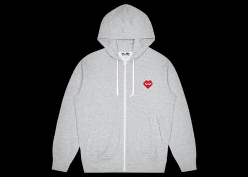 Comme des Garcons PLAY Play x Invader Women's Zip Up Hoodie Top Grey