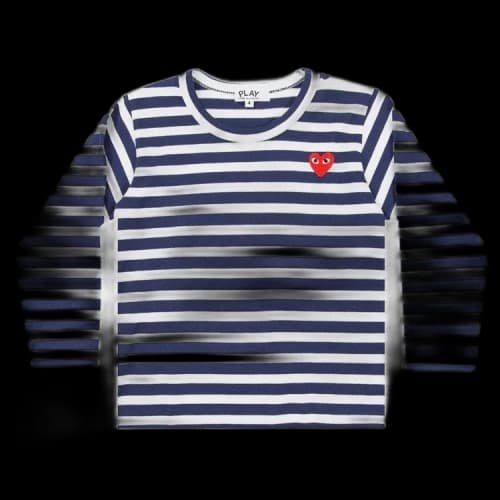 Comme des Garçons PLAY Kids Striped Heart Logo Long-Sleeve T-Shirt 'Navy/White'