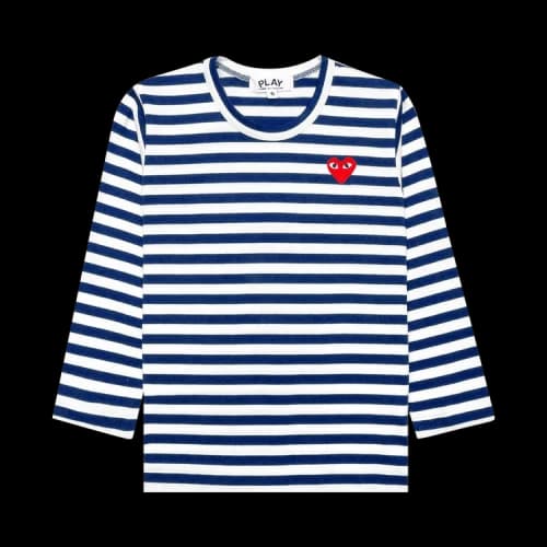 Comme des Garçons PLAY Striped Long Sleeve T-Shirt 'White/Blue'