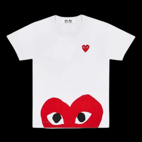 Comme des Garçons PLAY Heart Emblem Tee 'White/Red'