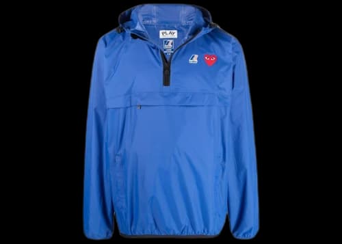 Comme des Garcons Play X K Way Full Zip Packable Jacket Blue