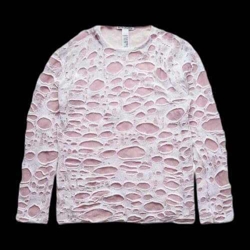 Acne Studios Layered Knit Cobweb Top 'White'