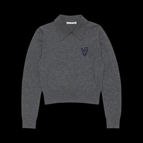 Acne Studios Yak Wool Polo Sweater 'Dark Grey Melange'