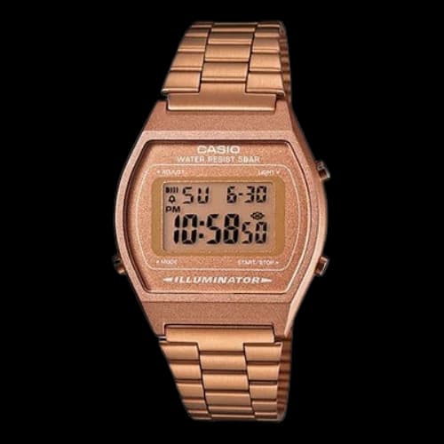 CASIO Waterproof Unisex Mens Rose Gold Digital
