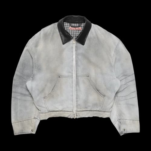 Acne Studios Loose Fit Zip-Up Short Jacket 'White/Black'