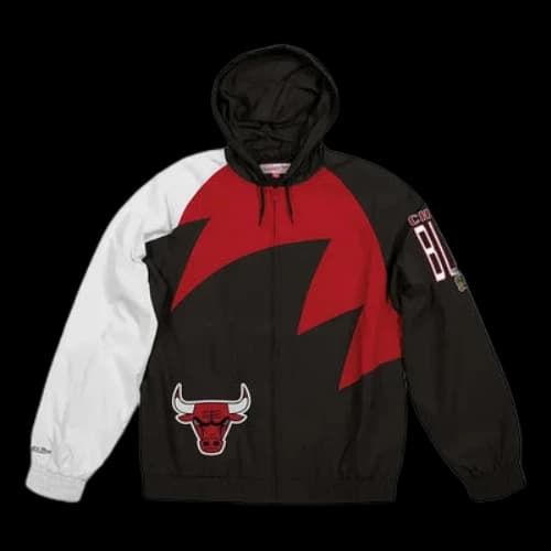 Mitchell & Ness Shark Tooth Chicago Bulls Jacket 'Black Red'