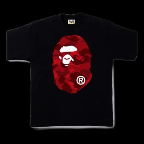BAPE A Bathing Ape Camo Ape Head T-Shirt 'Black Red'
