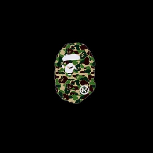 BAPE ABC Big Ape Head Tee White/Green Yellow Green Camouflage Short Sleeve Unisex White
