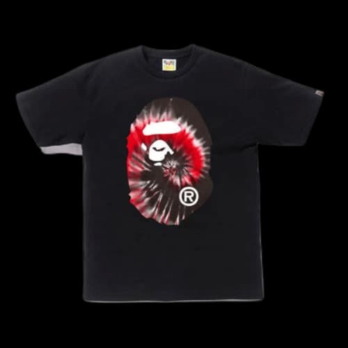 BAPE Tie Dye Big Ape Head Tee Black/Red