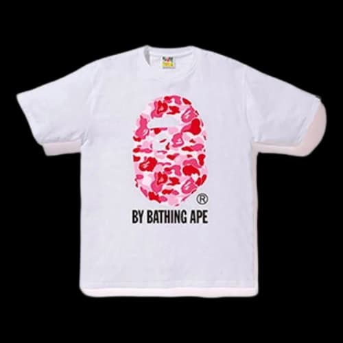 BAPE A Bathing Ape Camo Ape Head Logo T-Shirt 'White Pink'