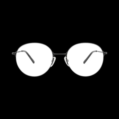 Balenciaga Round-Frame Metal Optical Frames Black Black Transparent (BB0035O-30006640-001)